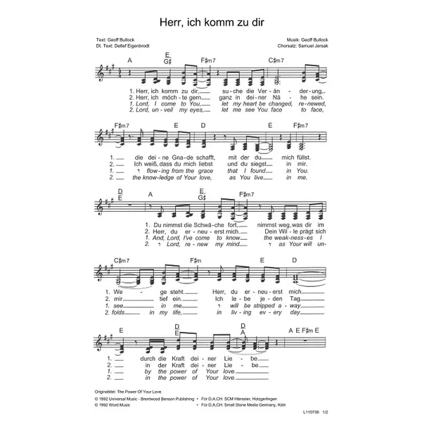 Produktbild des Artikels Herr, ich komm zu dir (Noten - Download)
