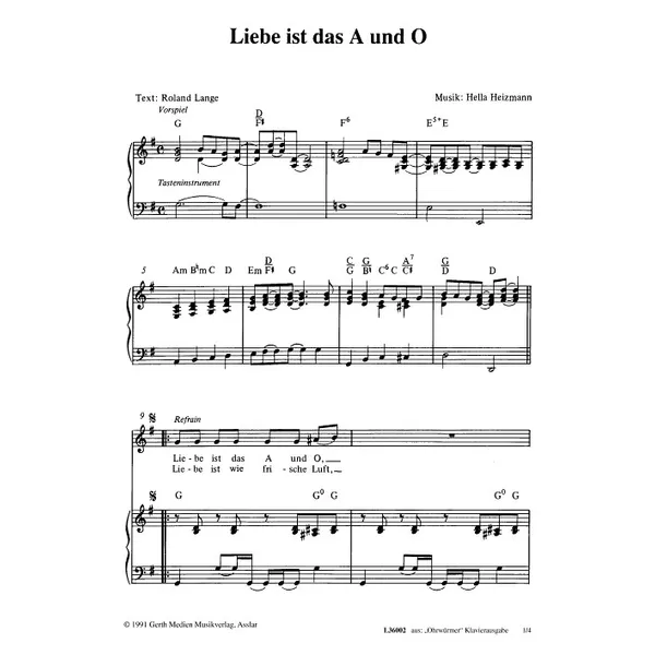Produktbild des Artikels Liebe ist das A und O (Noten - Download)