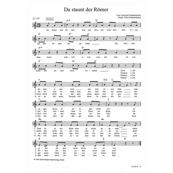Produktbild des Artikels Da staunt der Römer (Noten - Download)