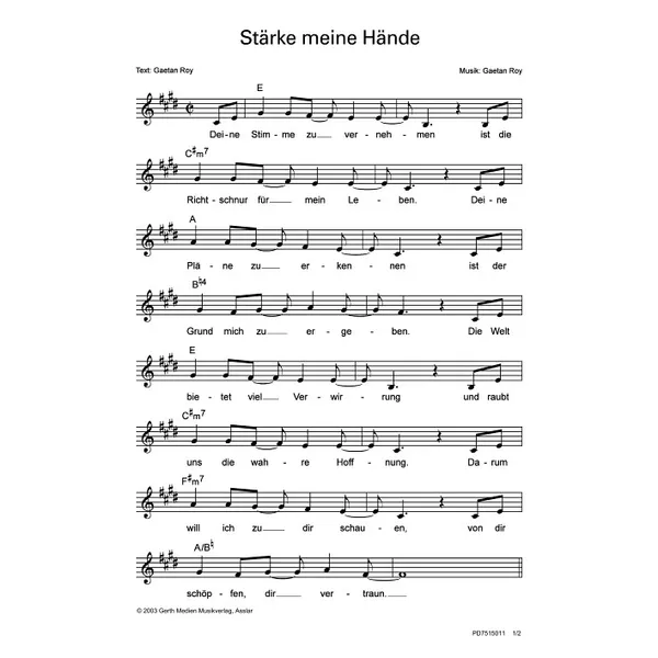 Produktbild des Artikels Stärke meine Hände (Noten - Download)