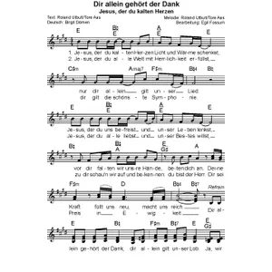 Produktbild des Artikels Dir allein gehört der Dank (Noten - Download)