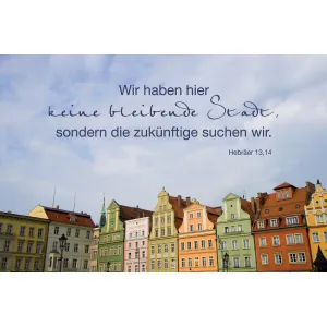 Produktbild des Artikels Faltkarte "Jahreslosung 2013" Bunte Häuser - 5 Stück (Schreibwaren)