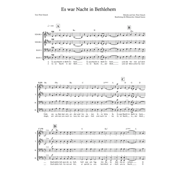 Produktbild des Artikels Es war Nacht in Bethlehem (Noten - Download)