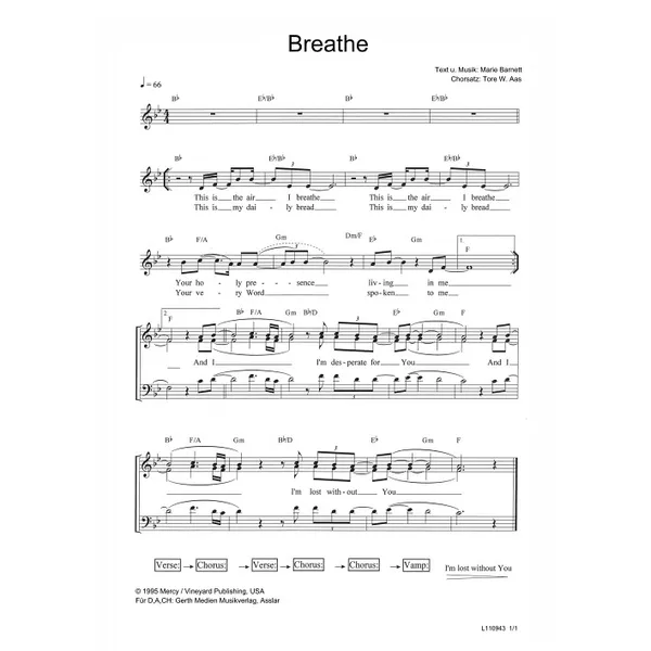 Produktbild des Artikels Breathe (Noten - Download)