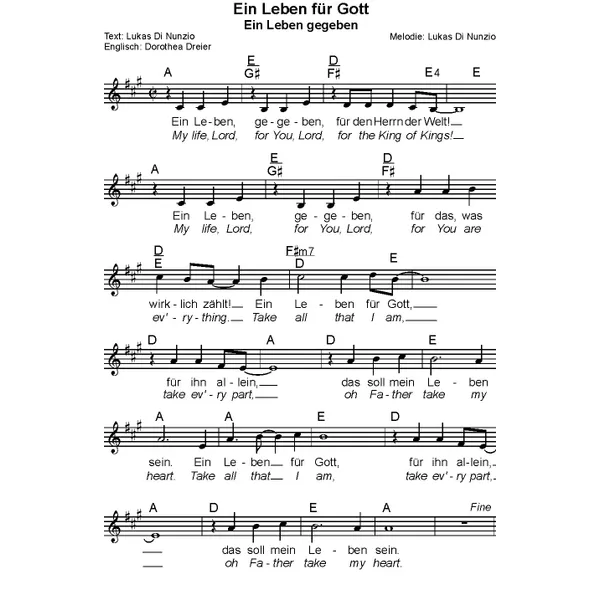 Produktbild des Artikels Ein Leben für Gott (Noten - Download)