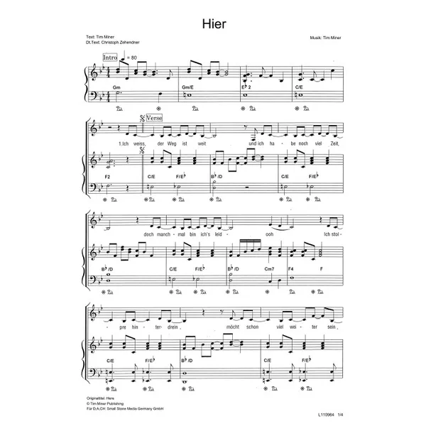 Produktbild des Artikels Hier (Noten - Download)