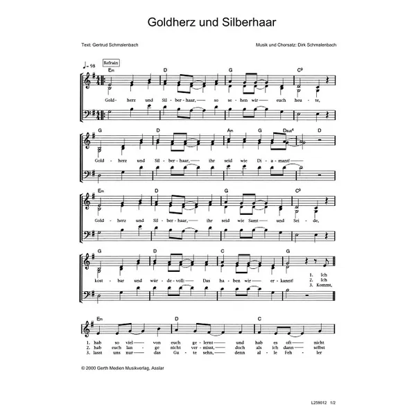 Produktbild des Artikels Goldherz und Silberhaar (Noten - Download)
