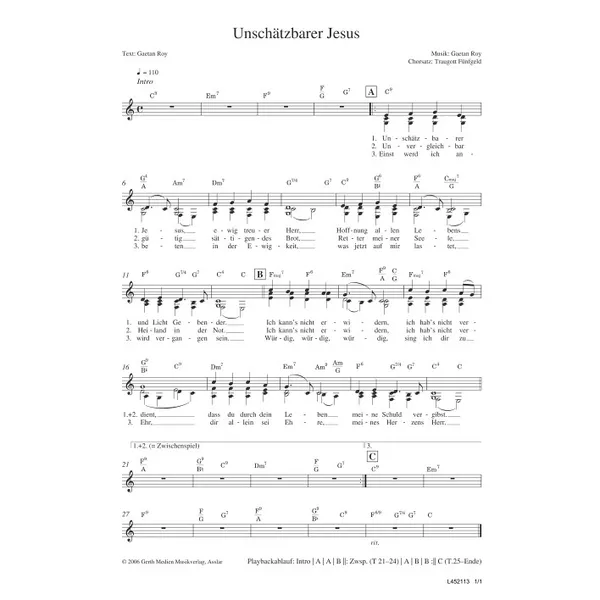 Produktbild des Artikels Unschätzbarer Jesus (Noten - Download)