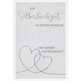 Produktbild des Artikels Faltkarte "Zur Silberhochzeit" - Herzen (Schreibwaren)
