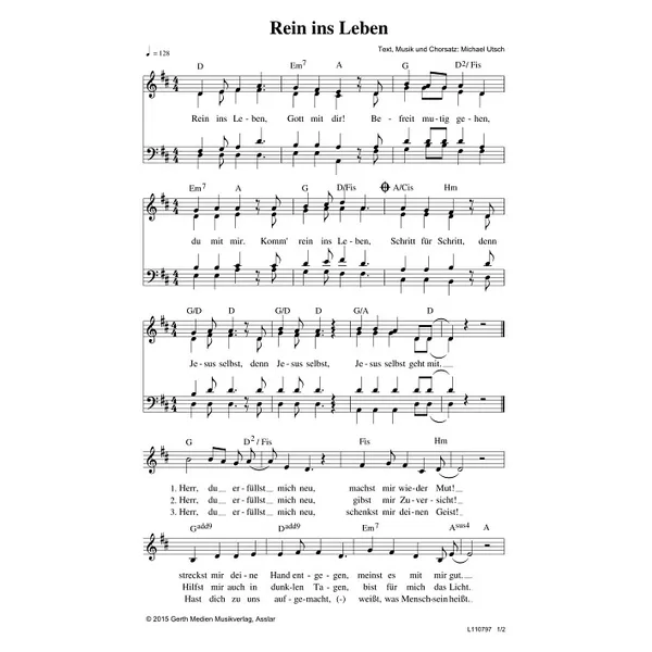 Produktbild des Artikels Rein ins Leben (Noten - Download)
