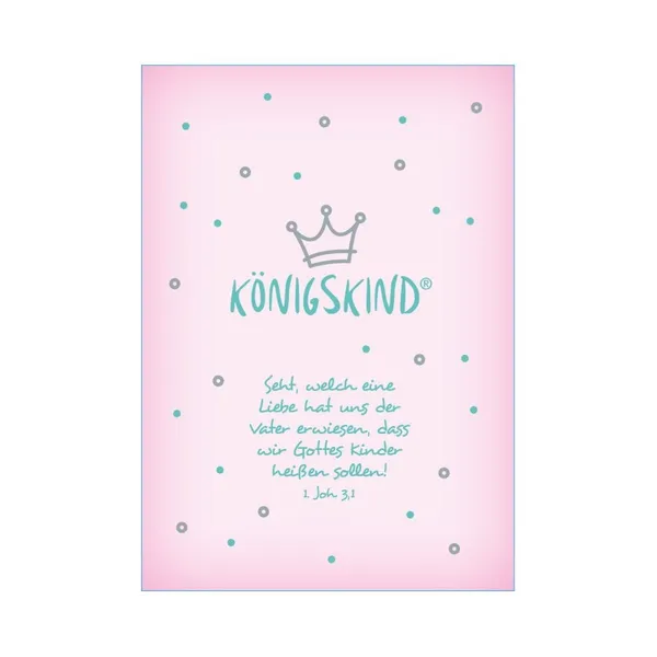 Produktbild des Artikels Postkarte "Königskind" - Baby rosa (Schreibwaren)