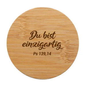 Produktbild des Artikels Taschenspiegel Bambus "Du bist einzigartig" ()