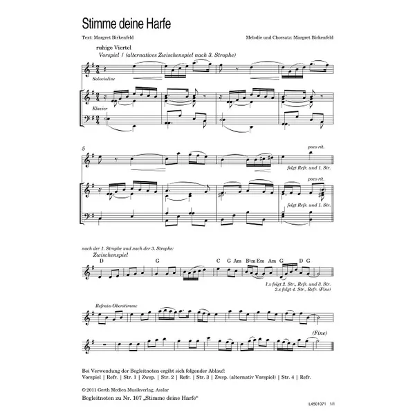 Produktbild des Artikels Stimme deine Harfe (Noten - Download)