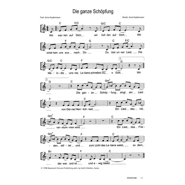 Produktbild des Artikels Die ganze Schöpfung (Noten - Download)