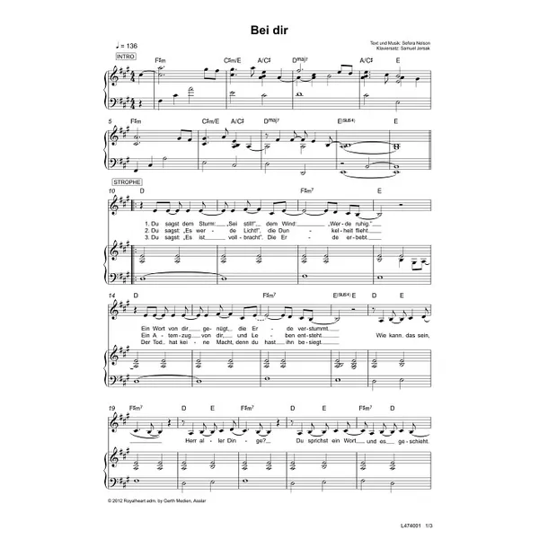 Produktbild des Artikels Bei dir (Noten - Download)