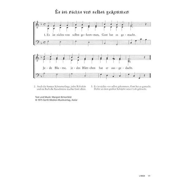 Produktbild des Artikels Es ist nichts von selbst gekommen (Noten - Download)