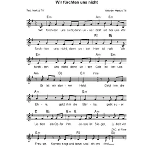 Produktbild des Artikels Wir fürchten uns nicht (Noten - Download)