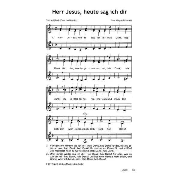 Produktbild des Artikels Herr Jesus, heute sag ich dir (Noten - Download)