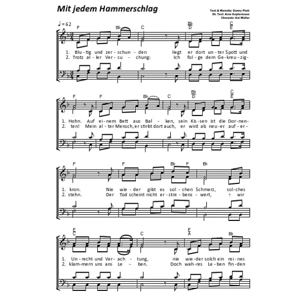 Produktbild des Artikels Mit jedem Hammerschlag (Noten - Download)
