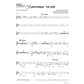 Produktbild des Artikels Unfassbar - Er lebt (2. Trompete in C) (Noten - Download)