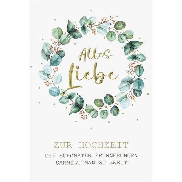 Produktbild des Artikels Faltkarte "Alles Liebe zur Hochzeit" - Kranz (Schreibwaren)