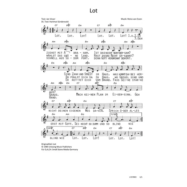 Produktbild des Artikels Lot (Noten - Download)