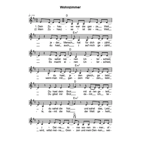 Produktbild des Artikels Wohnzimmer (Noten - Download)