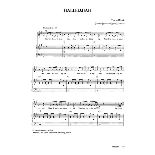Produktbild des Artikels Hallelujah (Noten - Download)