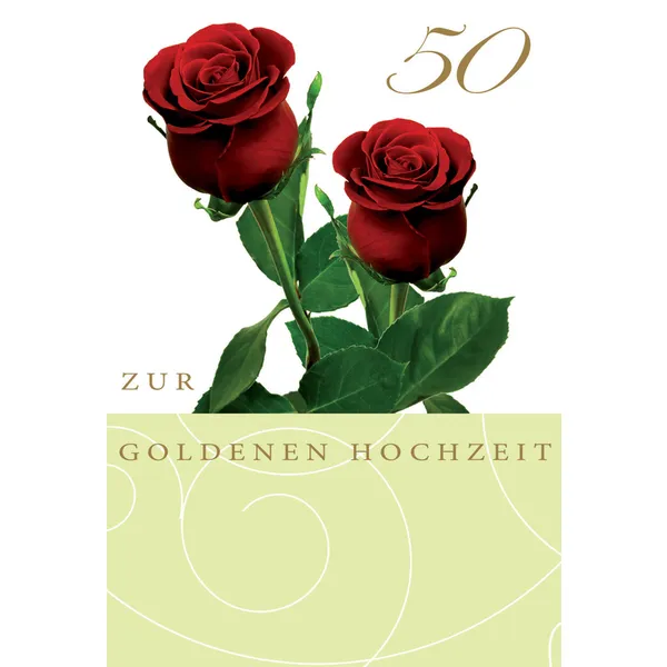 Produktbild des Artikels Faltkarte "50 - Zur goldenen Hochzeit" - 5 Stück (Schreibwaren)