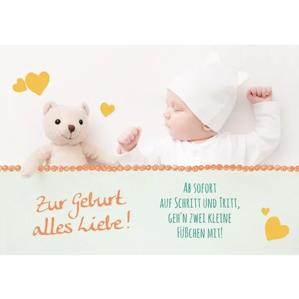 Produktbild des Artikels Faltkarte - Zur Geburt alles Liebe! (Schreibwaren)