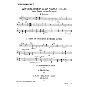 Produktbild des Artikels Wir verkündigen euch große Freude (Posaune 1-2/Tuba) (Noten - Download)