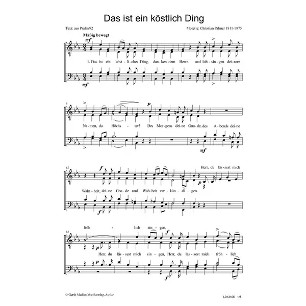 Produktbild des Artikels Das ist ein köstlich Ding (Noten - Download)