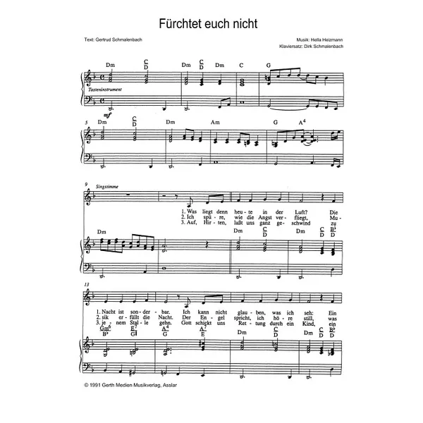 Produktbild des Artikels Fürchtet euch nicht (Noten - Download)