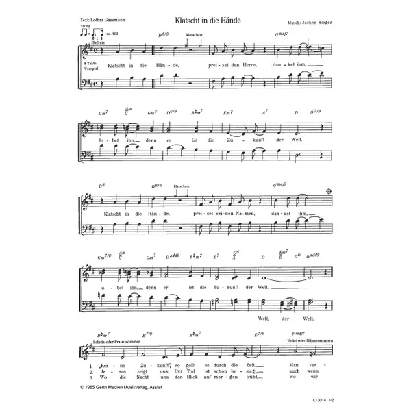 Produktbild des Artikels Klatscht in die Hände (Noten - Download)