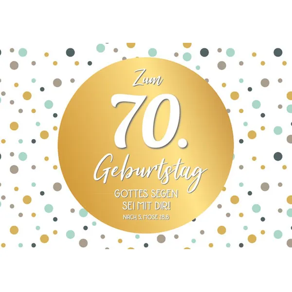 Produktbild des Artikels Faltkarte "Goldener Punkt" -  70. Geburtstag (Schreibwaren)