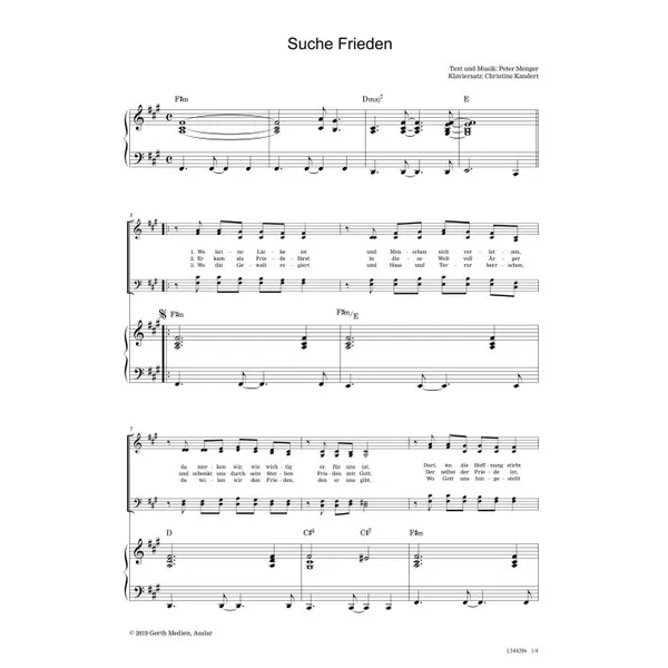Produktbild des Artikels Suche Frieden (Noten - Download)