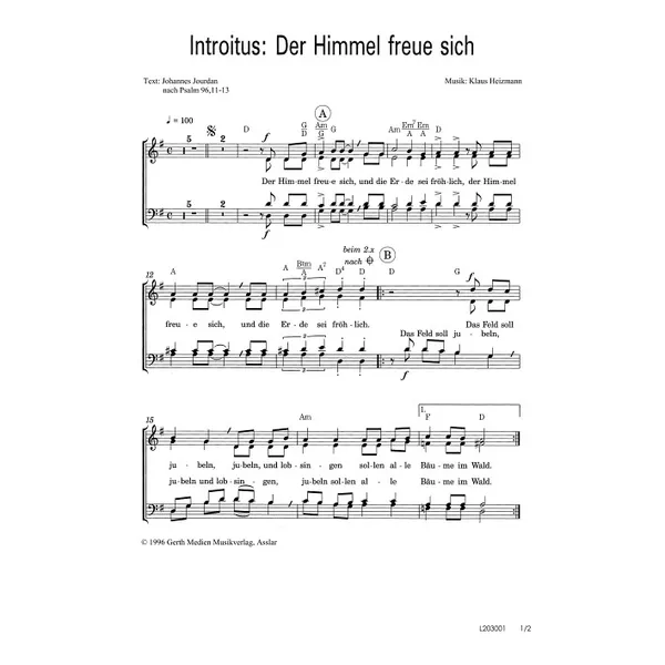 Produktbild des Artikels Der Himmel freue sich (Noten - Download)