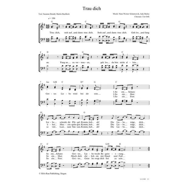 Produktbild des Artikels Trau dich (Noten - Download)