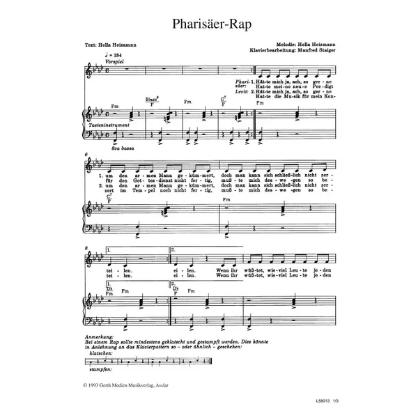Produktbild des Artikels Pharisäer-Rap (Noten - Download)