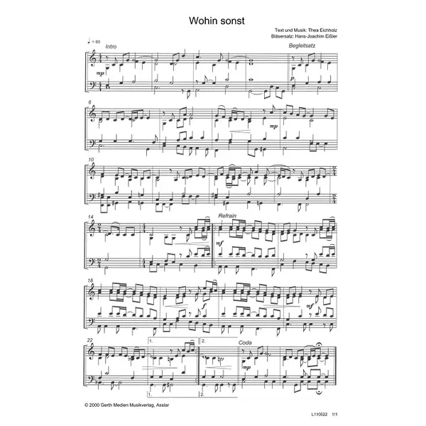 Produktbild des Artikels Wohin sonst (Noten - Download)