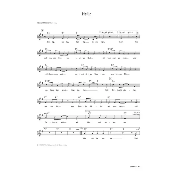 Produktbild des Artikels Heilig (Noten - Download)