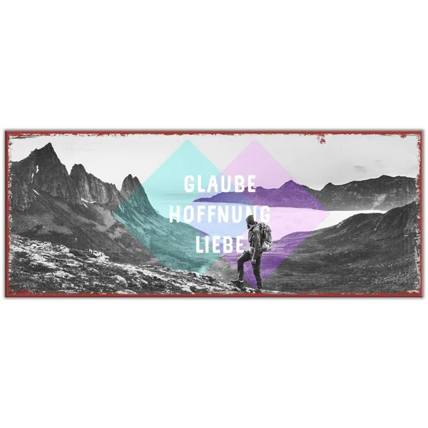 Produktbild des Artikels Metallschild lang - Glaube Hoffnung Liebe ()