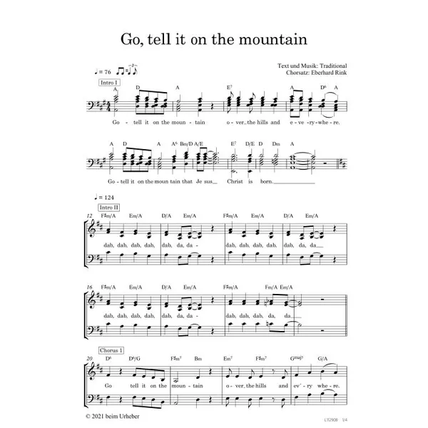 Produktbild des Artikels Go Tell It On The Mountain (Noten - Download)