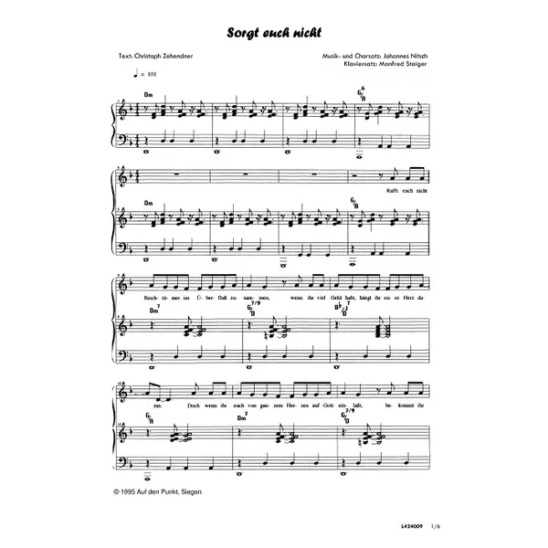 Produktbild des Artikels Sorgt euch nicht (Noten - Download)