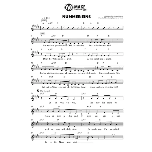 Produktbild des Artikels Nummer Eins (Noten - Download)