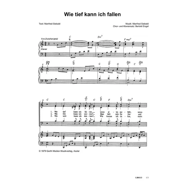 Produktbild des Artikels Wie tief kann ich fallen (Noten - Download)