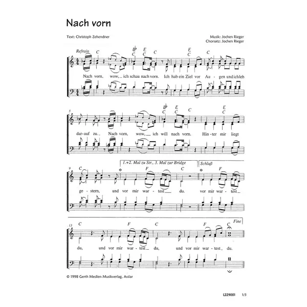 Produktbild des Artikels Nach vorn (Noten - Download)