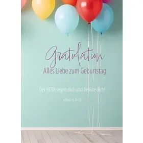 Produktbild des Artikels Faltkarte "Gratulation" - Luftballons (Schreibwaren)
