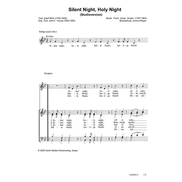 Produktbild des Artikels Silent Night, Holy Night (Noten - Download)