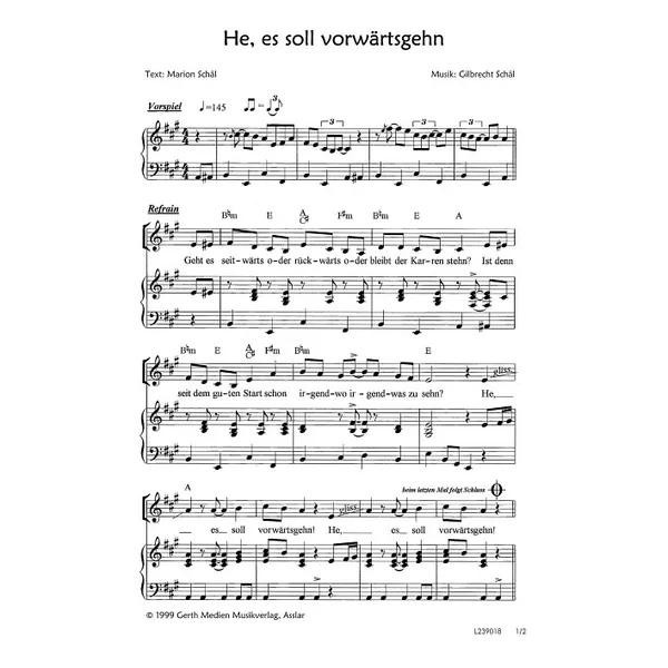 Produktbild des Artikels He, es soll vorwärtsgehn (Noten - Download)